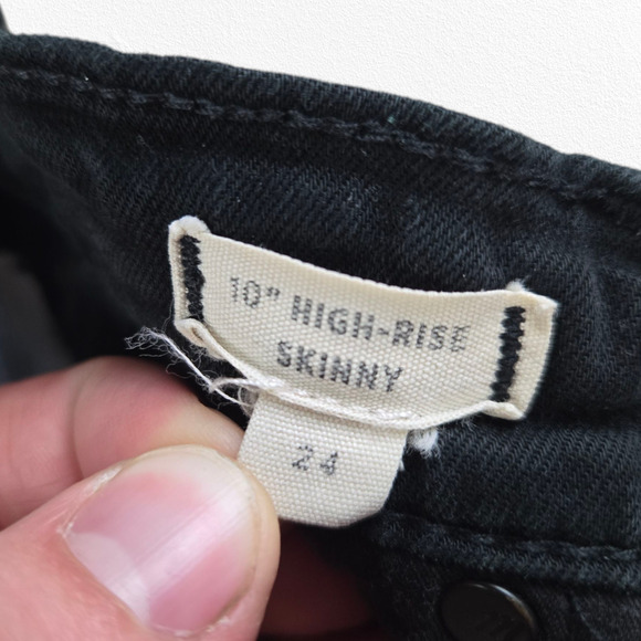 Madewell Black 10" High-Rise Sleek Stretch Classic Skinny Leg Jeans Size 24 - Picture 5 of 10